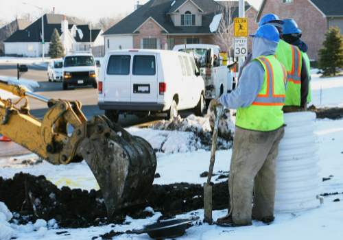 Digging post holes clearance in frozen ground