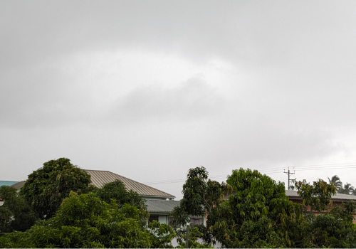 Bejucal, Trinidad and Tobago- July 1, 2024- Clouds from the Category 4 Hurricane Beryl, moving across the area.