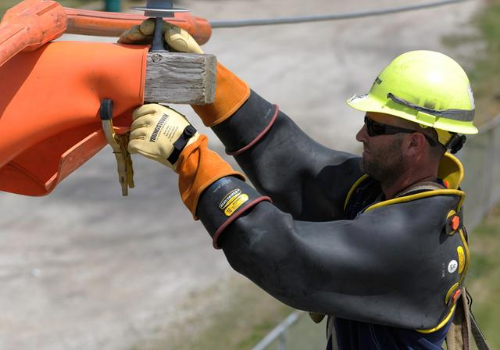 Long High Voltage Rubber Work Gloves