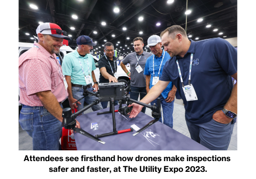 Attendees see firsthand how drones make inspections safer and faster, at The Utility Expo 2023.
